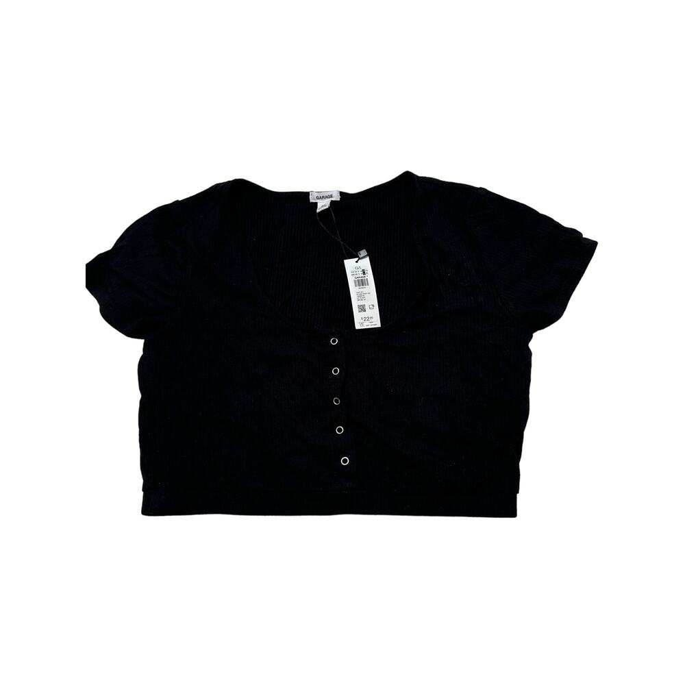 Garage Clothing Button Up Crop Top Size L NWT